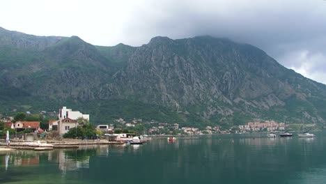 mediterranean town with boat marine