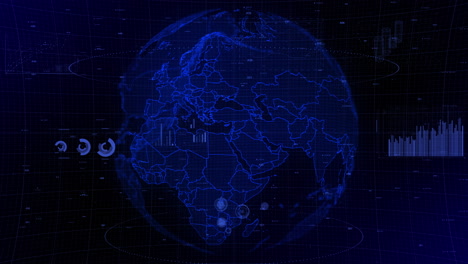 cinematic digital globe rotating video background showcases zooming in on jordan country