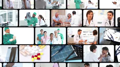 montaje de personas en el hospital