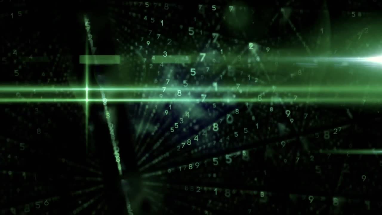 Animation of binary coding, computer circuit board and data processing