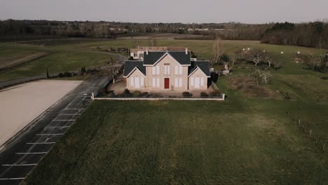 saint-vivien-de-blaye town hall, france - aerial