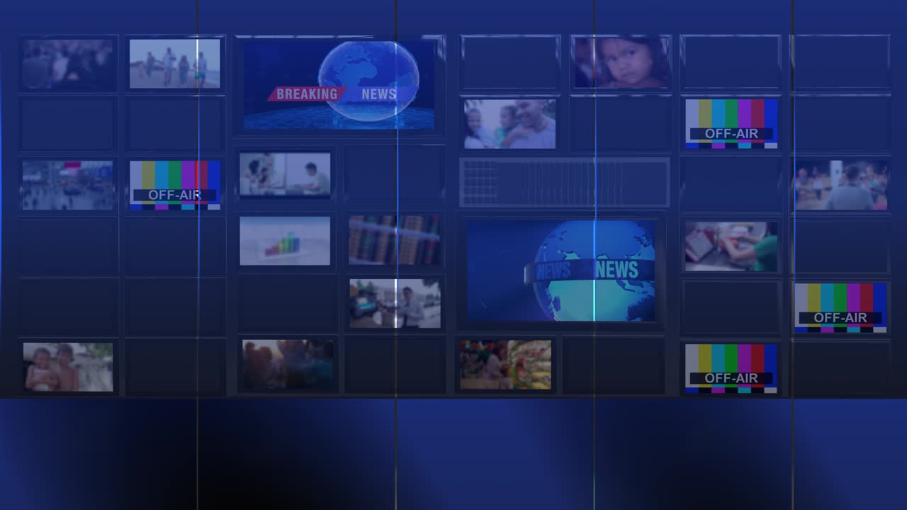 tv 벽, 루프 비디오, 사용 된 뉴스 스튜디오 배경 루프
