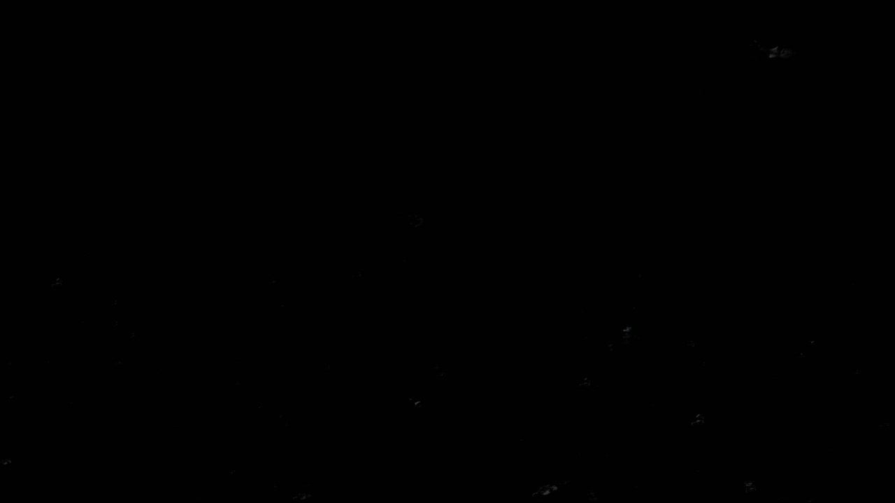 백상아리는 거품이 있는 어두운 바다에서 빠르게 헤엄치고 카메라 앞을 지나갑니다.