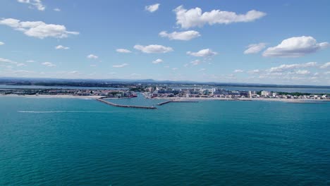 aerial view of the mediterranean coast in la grande motte, france