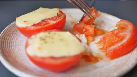 tomatoes stuffed with cheese from the oven