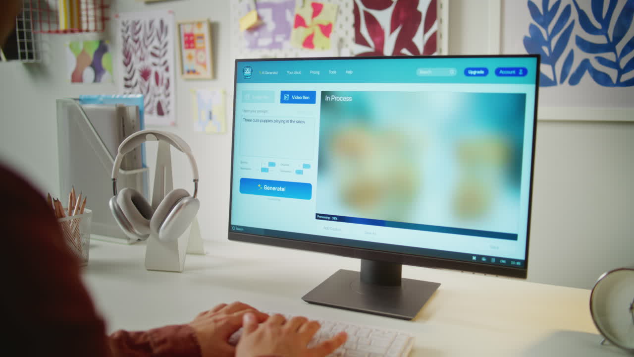 persona que utiliza un software generador de imágenes en la computadora