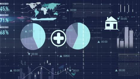 Animation-of-financial-data-processing-and-statistics