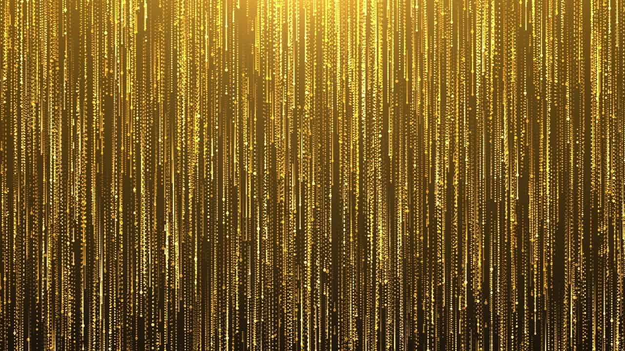 Golden rain, gold glitter particles falling. Christmas backdrop.