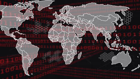 animation of data processing over world map