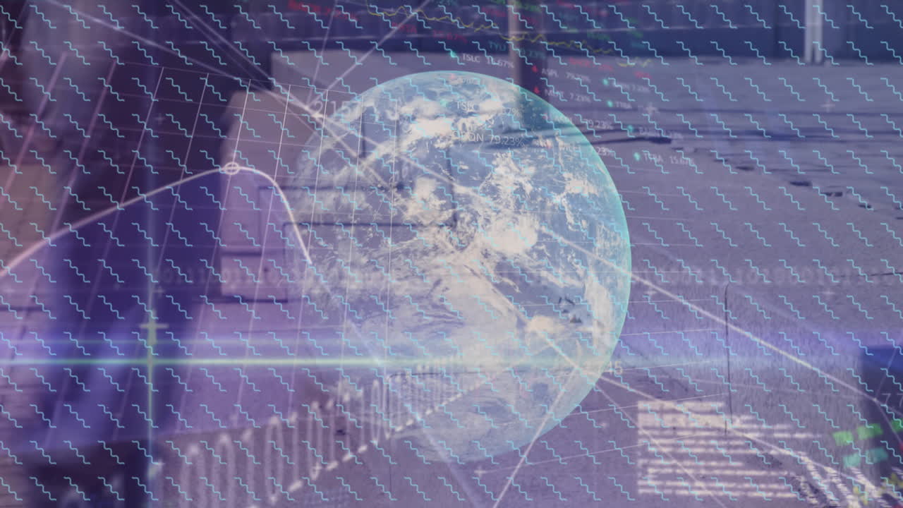 animación del globo, codificación binaria con redes de conexiones.