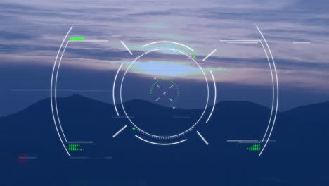 animación del procesamiento de datos sobre el paisaje
