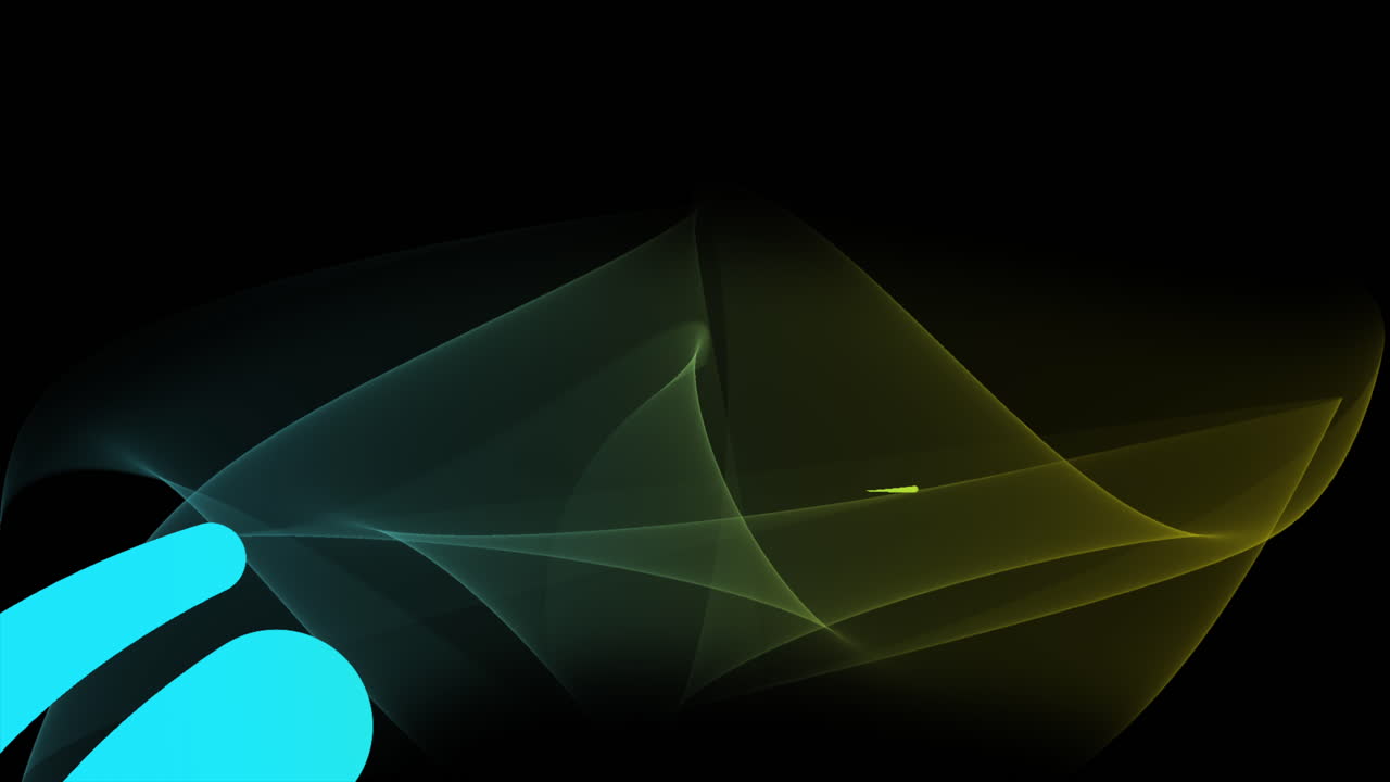Blue and yellow waves pattern on black gradient