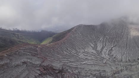 mount ijen volcanic landscape in east java, indonesia - aerial