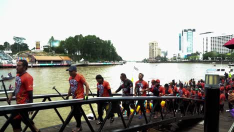 traditional long boat race held at kuching water front every year