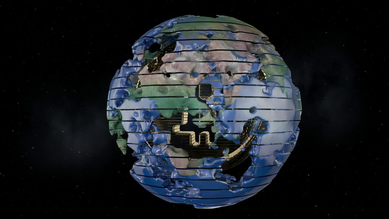 la animación del impacto global de bitcoin