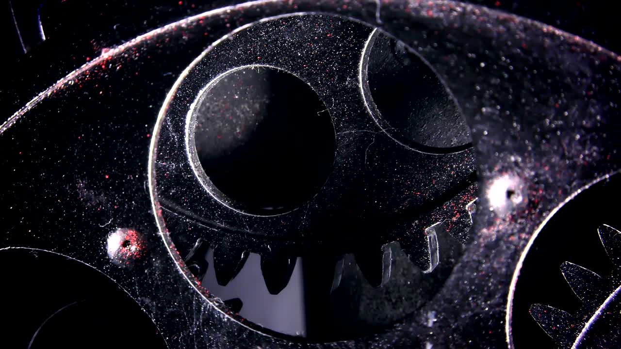 추상적인 그런지 더럽고 녹은 시계 기어 산업 및 비즈니스 개념