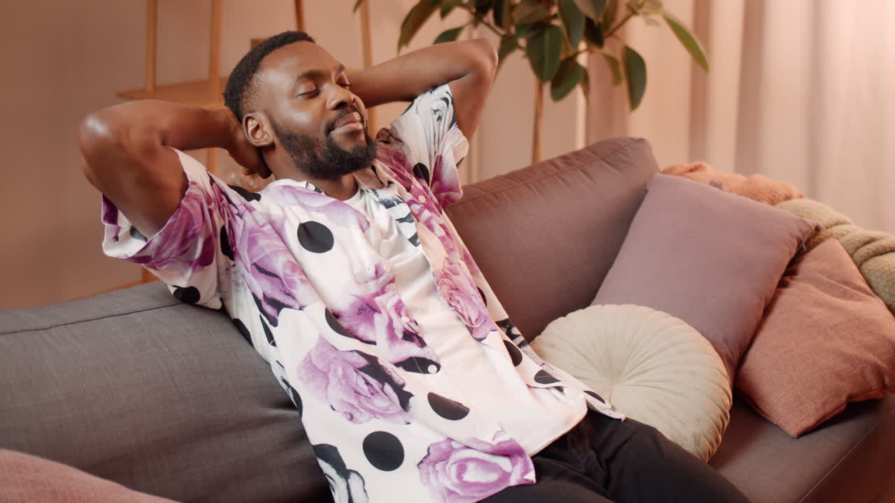 Man Relaxing on Couch