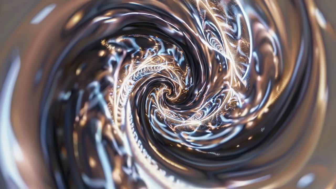Abstract Spiral Tunnel with Glowing Light