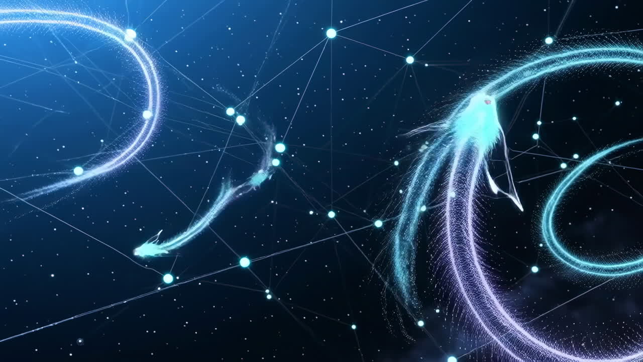 Abstract Network of Glowing Connections