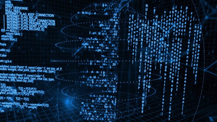 Animation of network of connections and data processing