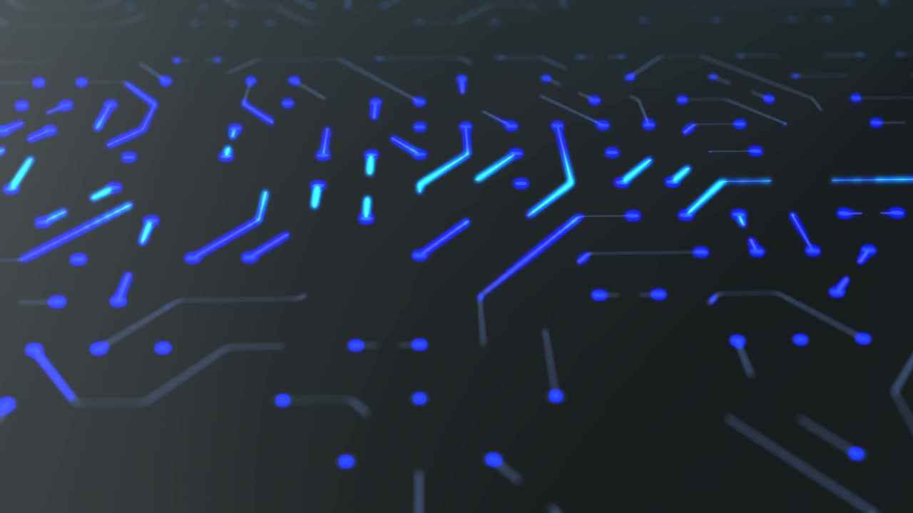 회로판 배경 - 복사 공간, 파란색 - 루프 가능한 애니메이션 - 컴퓨터, 데이터, 기술, 인공 지능 4k 스 비디오