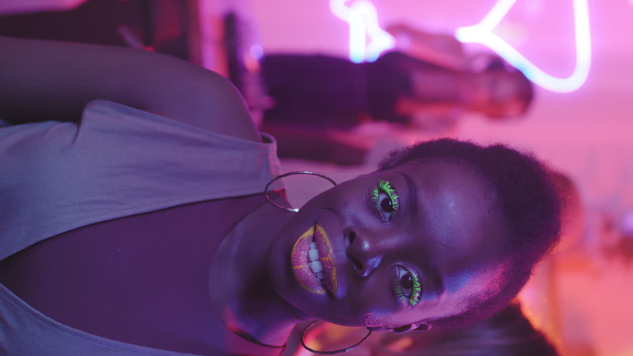Vertical Portrait of Black Woman at Party