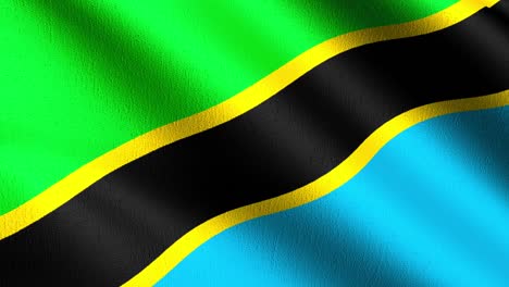 seamless loop 4k vdo. tanzania national flag blowing in the wind isolated. official patriotic abstract design. 3d rendering illustration of waving sign symbol.