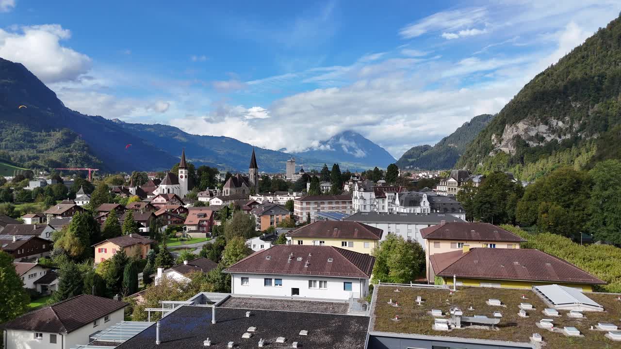 panorama of old Interlaken, Switzerland