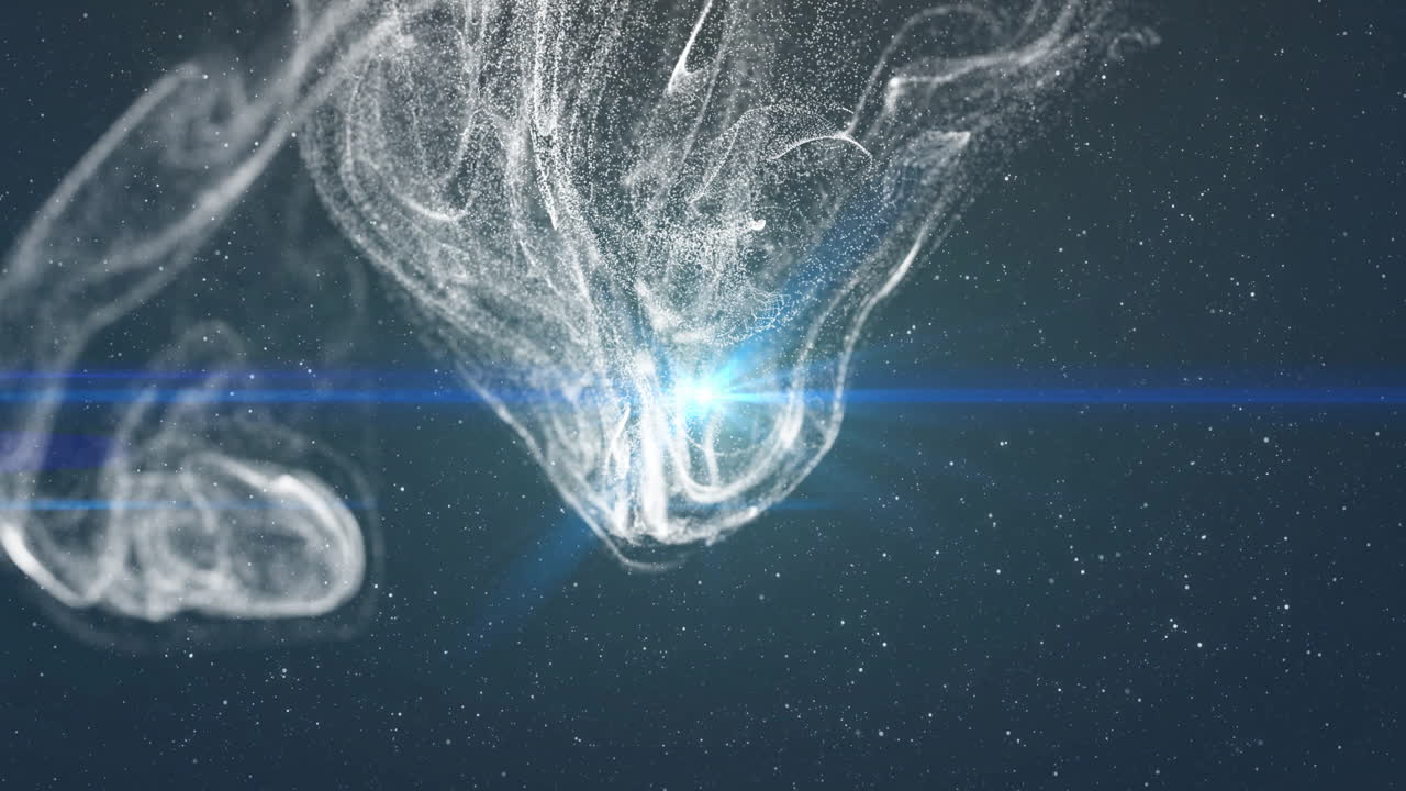 검은색 배경에 별과 색 모양의 애니메이션