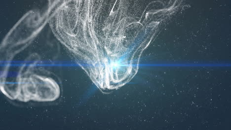 animación de estrellas y formas blancas sobre fondo negro