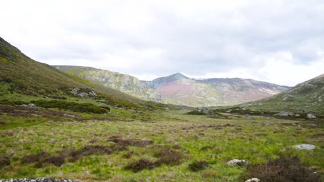 grassy hillslope saddle in mountainous region pena corneira zamora spain