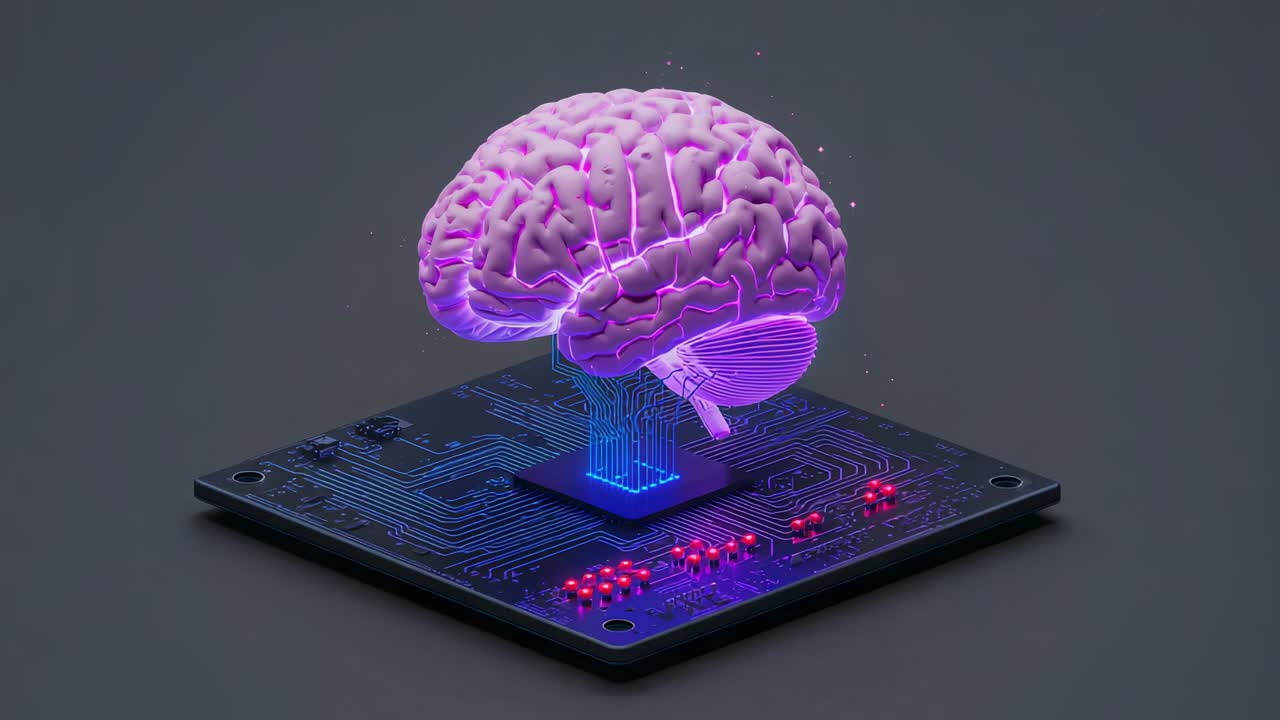 Pedestal aligning with PCB traces linking brain hologram to board, camera tilting, syncing LEDs