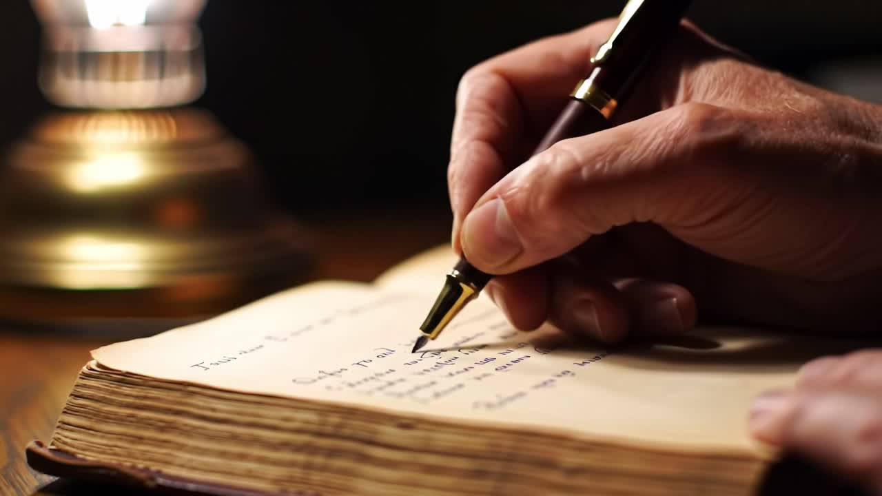 Writing reflections by candlelight in a cozy, quiet setting during the evening