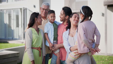 Family,-children-and-outdoor-by-new-home-for-real