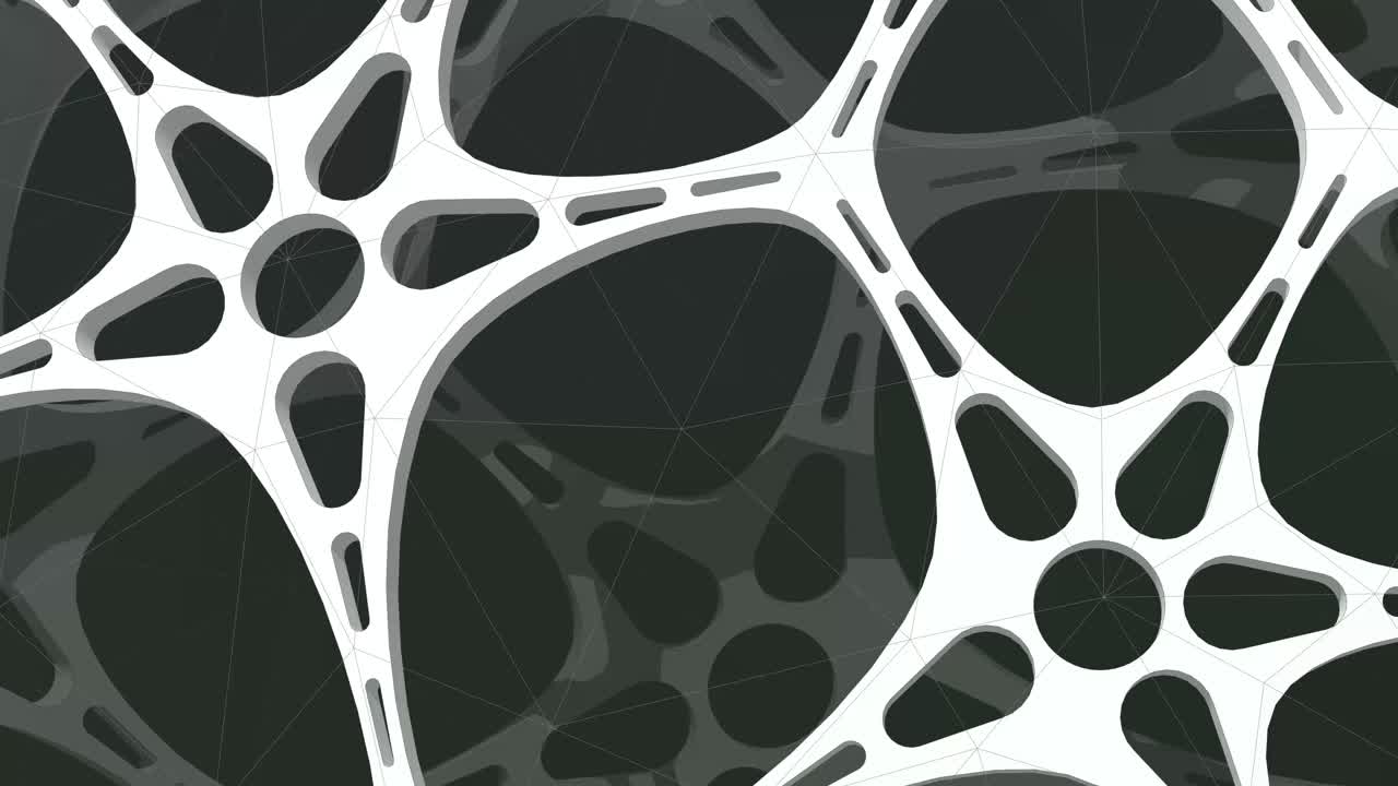  Perforated Structure Orbiting. Abstract Background. 3D Orb