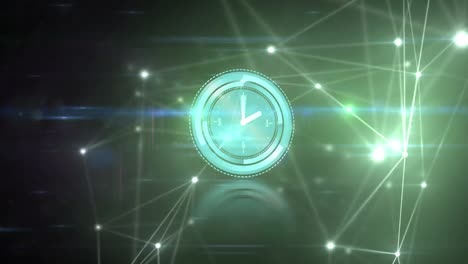 animación de la red de conexiones durante el reloj moviéndose rápidamente