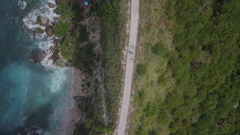 panoramic view of kelingking beach on nusa penida island near bali, indonesia.