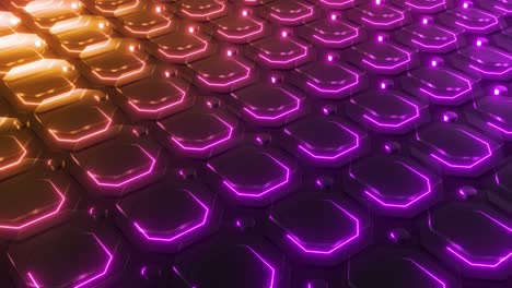 abstract hexagon pattern with neon lights