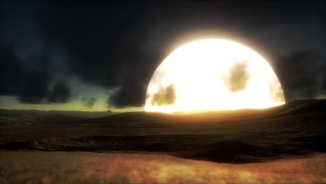 puesta de sol en las dunas de arena