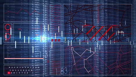 animación del procesamiento de datos sobre un fondo negro