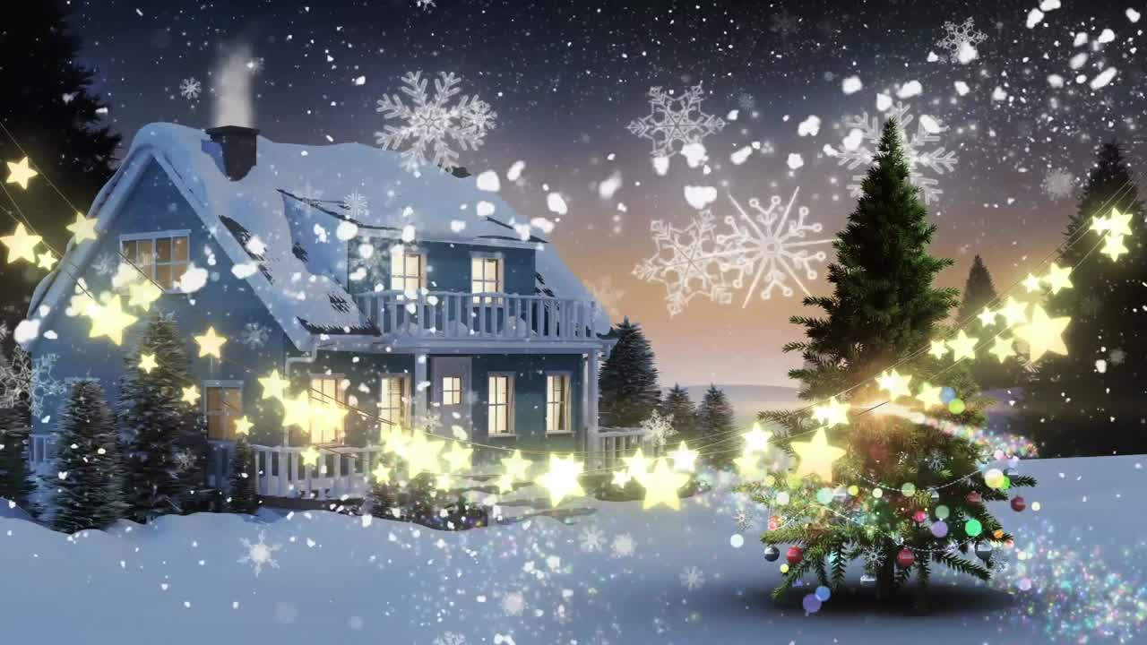 ⁇ 는 별과 함께 빛나는 요정 불빛의 줄