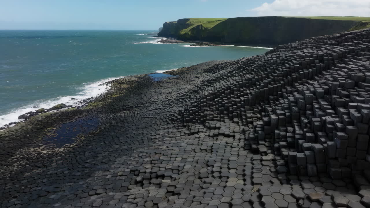 Giant's Causeway Basalt Columns and Coastal Landscape
