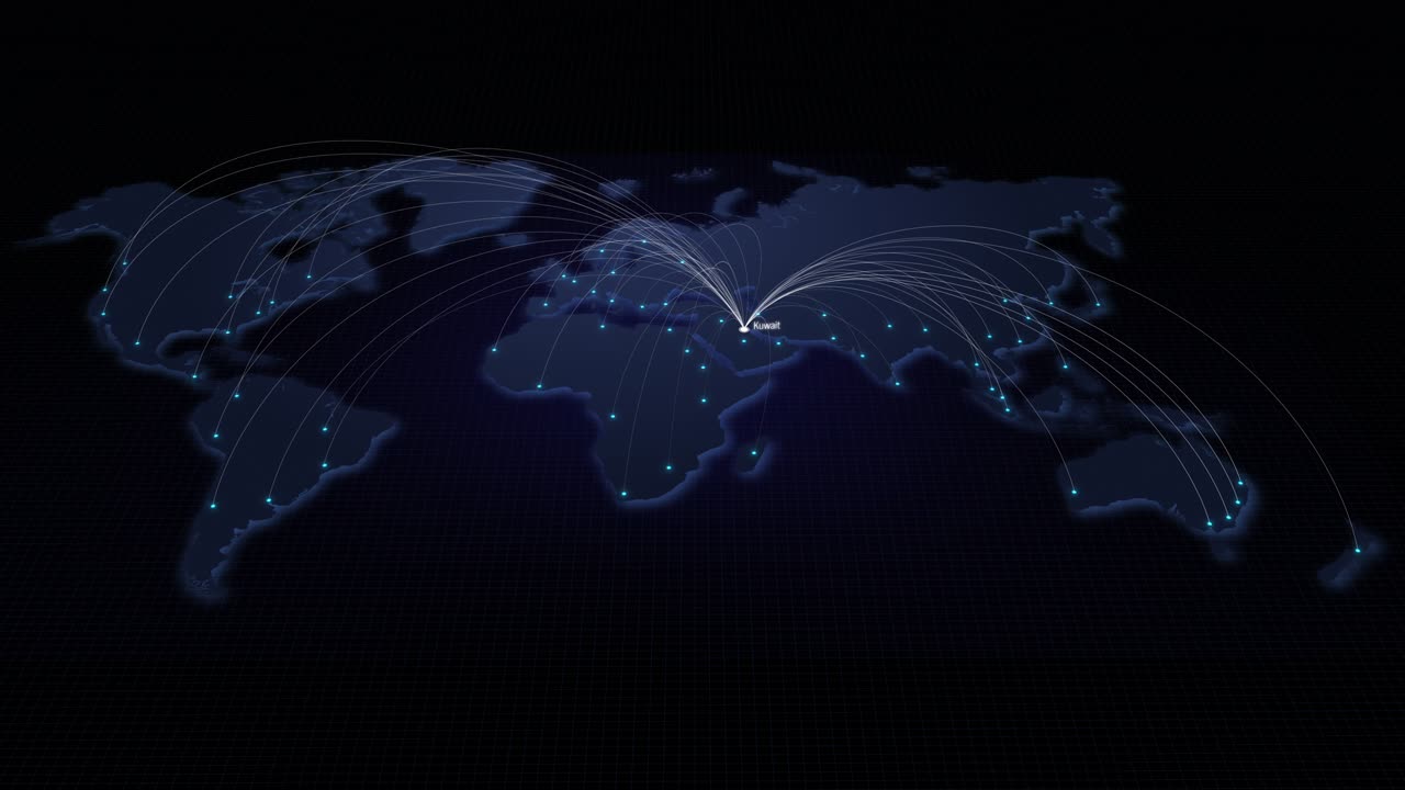 conexión global de las ciudades kuwait