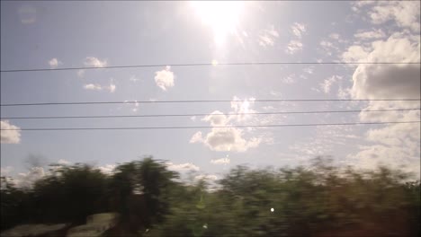 A passenger view of a mainline train journey in England, United Kingdom, from Retford to King's Cross Station