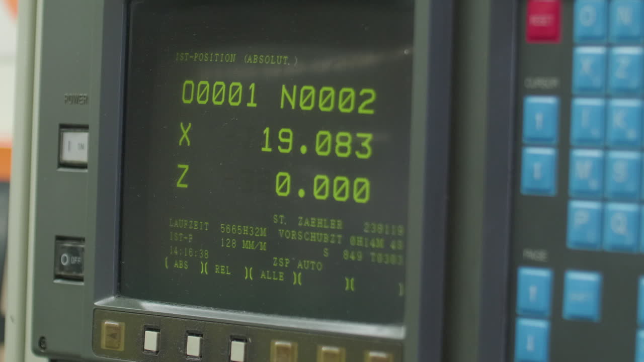 Lathe and milling CNC machine Monitor. 1080HD 50p 10bit AppleProRes