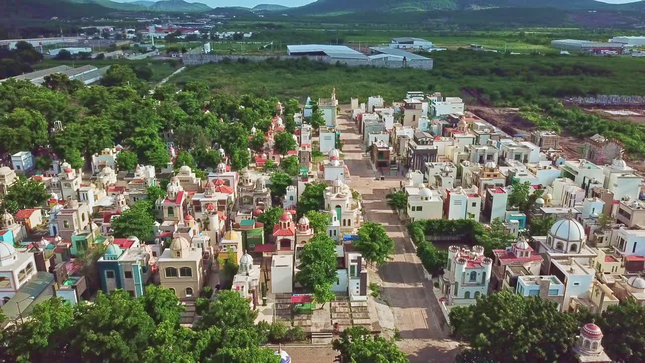 Take Aeria over a luxurious cemetery in Sinaloa, Mexico 03