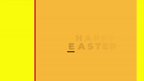 feliz tarjeta de felicitación de pascua rayas amarillas y rosas con rojo feliz mensaje de pascua