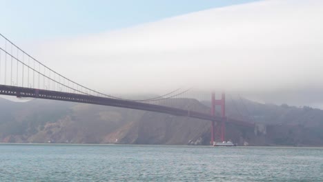 fog covered golden gate bridge, san francisco california