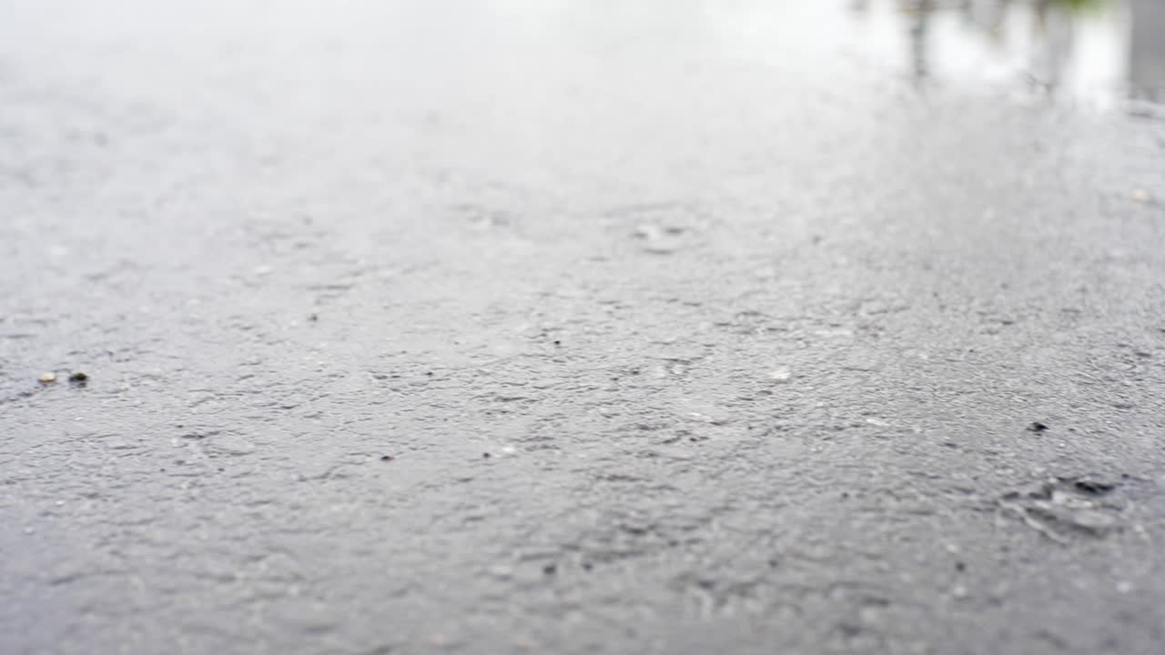 Wet Pavement on a Rainy Day