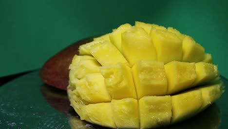 sliced exotic tropical mango. close-up footage-1